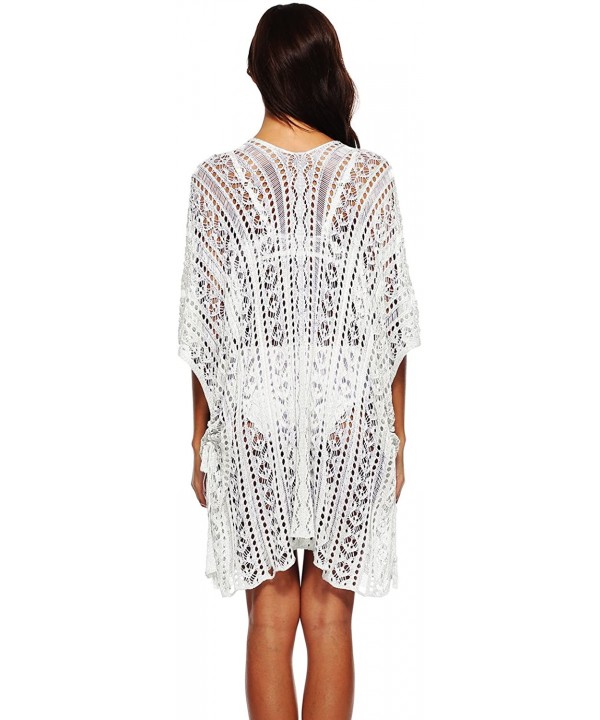 Women's Summer Beach Dress Splice Swimwear Coverup Plus Size Crochet Tunic Beach Wear - White - C618EOUY80R $17.86-Cover-Ups