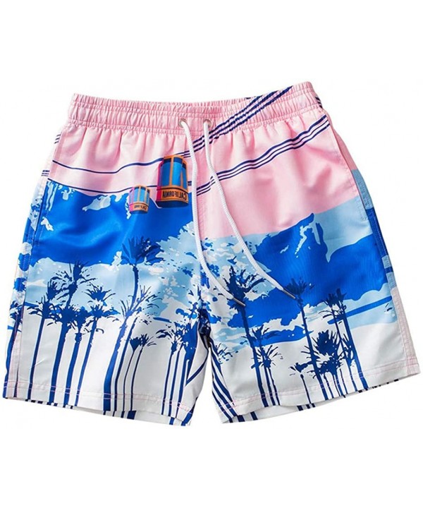 Men's Swim Drawstring Trunks Quick Dry Beach Surfing Running Swimming Shorts - Pink - CZ18NN3DUQY $17.66-Board Shorts