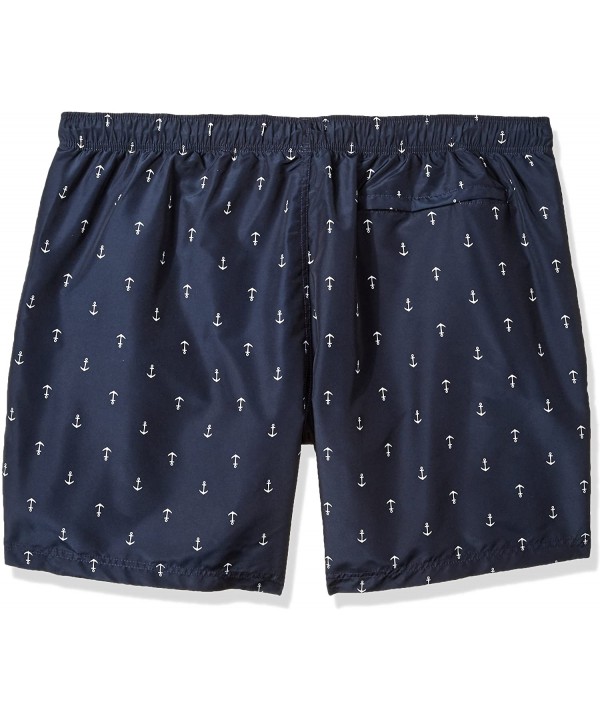 Men's Big and Tall Quick Dry All Over Classic Anchor Print Swim Trunk - Navy - C5188KHWS2H $41.70-Trunks