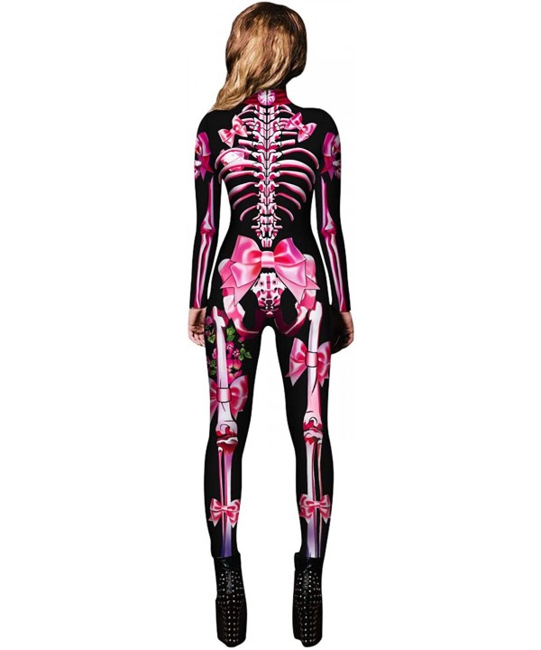 Women Halloween Skull Costume Printing Skeleton Cosplay Jumpsuit Romper - Print 020 Purple - CX18X0DO6KZ $25.41-One-Pieces