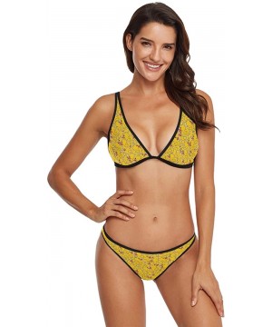 Women's Sexy Swimsuit 2 Piece Bikini Set Rainbow Gay Proud Swimwear Bathing Suit - Yellow Duck - CJ18W35O74T $30.85-Sets