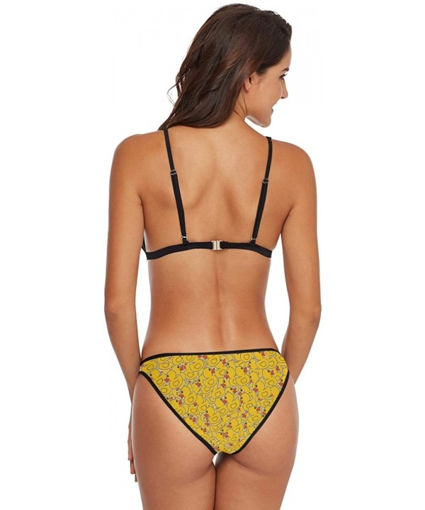 Women's Sexy Swimsuit 2 Piece Bikini Set Rainbow Gay Proud Swimwear Bathing Suit - Yellow Duck - CJ18W35O74T $30.85-Sets