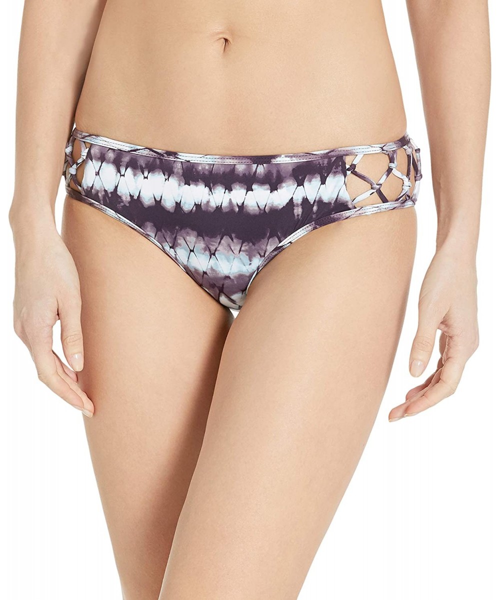 Junior's Tie Diamonds Macrame Hipster Bikini Bottom - Raisin - CU185XS6O32 $22.46-Tankinis