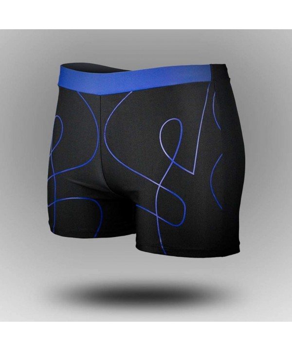 Mens Swim Shorts-Printed Beach Swimming Trunks Boxer Briefs Quick-Dry - Blue - C418ORIQLMT $10.46-Briefs