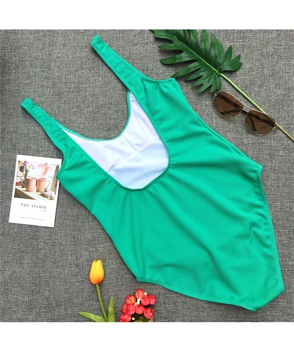 Womens Spaghetti Strap Tie Knot Front Cutout One Piece Sport Swimsuit - E - CO18NHM3R5Y $16.12-One-Pieces