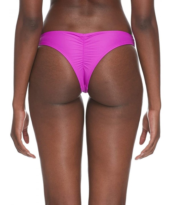 Women's Smoothies Amaris Solid Cheeky Coverage Bikini Bottom Swimsuit - Smoothies Magnolia - CH18HWMXDOX $30.02-Bottoms