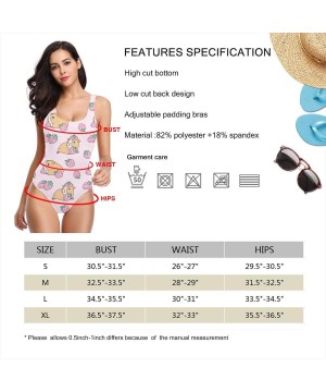 Pink Guinea Pig and Strawberries Women's Bikini One Piece Swimsuits Backless Swimwear Bathing Suit - White - C918WLA8KD3 $25....