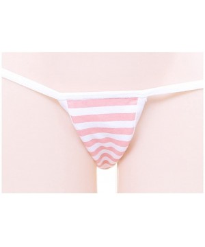 Womens Cosplay Costumes Lolita Striped Bikini Set Japanese Anime Lingerie - Pink - CO18EGHZ9YD $18.31-Sets