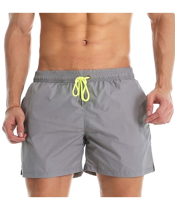 Men's Swim Trunks Quick Dry Swim Shorts with Mesh Lining Swimwear Bathing Suits - B-grey - CM18UXMNZ3T $15.30-Trunks