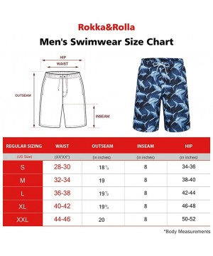 Men's Quick Dry Drawstring Waist Beach Swim Trunks Board Shorts with Mesh Lining - Shark Line - CC18O46R4WW $18.28-Board Shorts