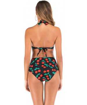 Two Piece Swimsuits for Women Sexy High Waisted Bikini Set Bathing Suits - Black4 - CU196UNQCO3 $12.95-Sets