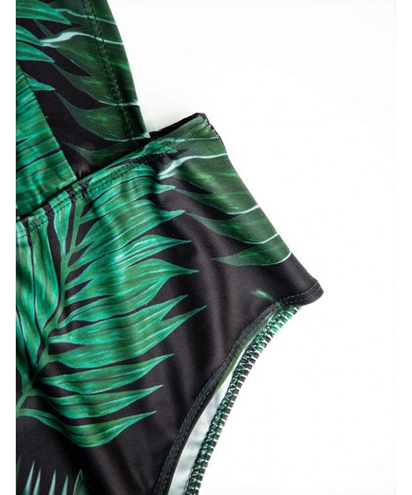 Sexy Printed Green 3 Piece V Neck Swimsuit Set Long Swimwear Cover up - Green - CE189O57WOD $35.19-Cover-Ups