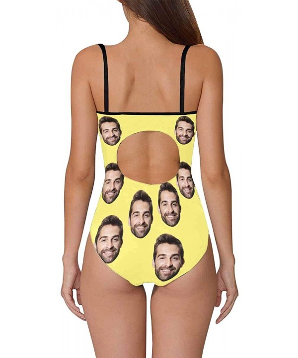 Custom Face Swimwear Women Swimsuit Boyfriend Faces Black Personalized Face Slip One Piece Bathing Suits Multi 7 - CL196OOEKA...