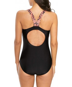 Women Athletic one Piece Swimsuit Sport Competitive Swimwear - Black2 - CG18YE8ES64 $21.49-Racing