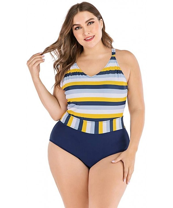 Stylish Printed One-Piece Halter Swimwear Bathing Suit Casual Summer Bikini Monokini Beachwear - Y-c Yellow - CC197X42T60 $26...