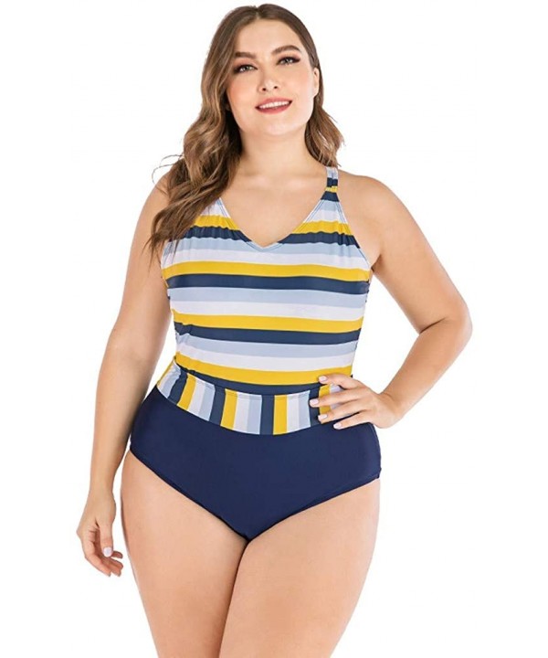 Stylish Printed One-Piece Halter Swimwear Bathing Suit Casual Summer Bikini Monokini Beachwear - Y-c Yellow - CC197X42T60 $26...