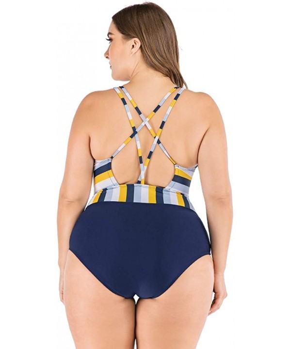 Stylish Printed One-Piece Halter Swimwear Bathing Suit Casual Summer Bikini Monokini Beachwear - Y-c Yellow - CC197X42T60 $26...