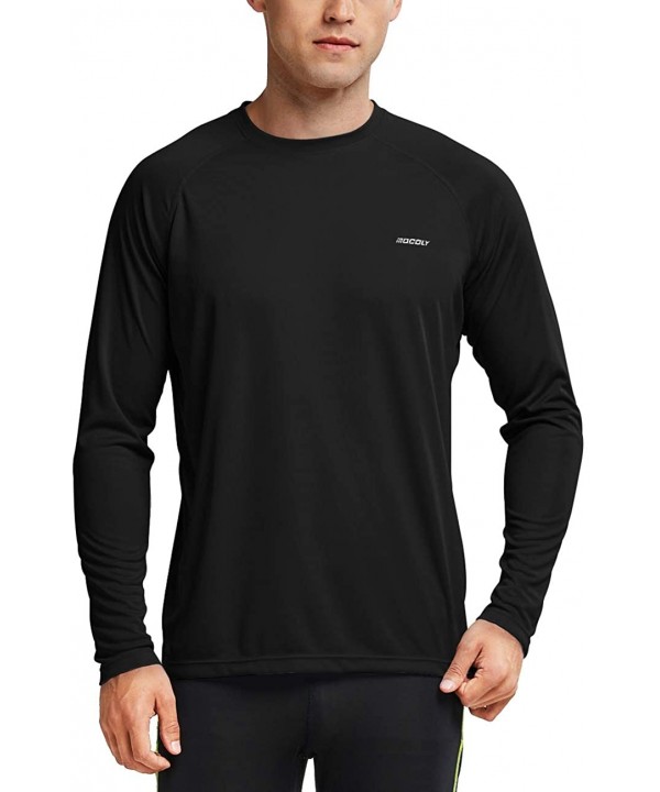 Men's UPF 50+ Sun Protection Hoodie Long Sleeve Outdoor Running Performance T-Shirt with Thumbholes - Long Sleeve-black - CQ1...