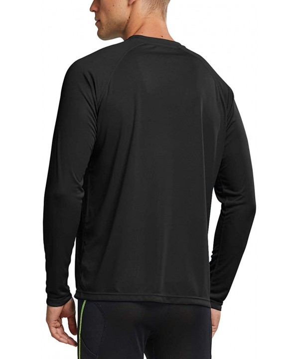 Men's UPF 50+ Sun Protection Hoodie Long Sleeve Outdoor Running Performance T-Shirt with Thumbholes - Long Sleeve-black - CQ1...