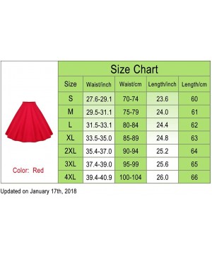 Women's Vintage Knee Length Flare Floral A Line Pleated Skirt - Red - C317YHEGD42 $14.99-Racing