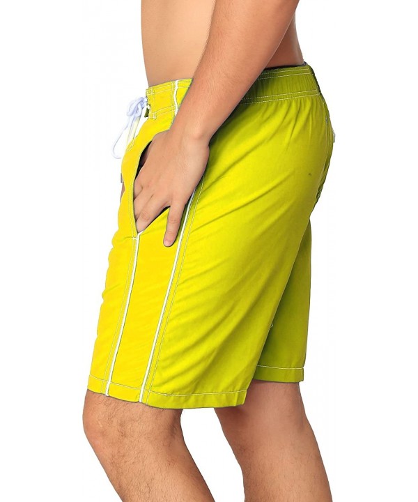 Premium Men's Swim Trunks with UPF! Stylish Sporty Swimming Shorts for Men - Yellow - CO184KXDO75 $20.66-Trunks