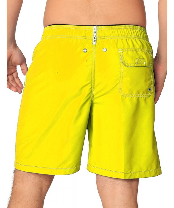 Premium Men's Swim Trunks with UPF! Stylish Sporty Swimming Shorts for Men - Yellow - CO184KXDO75 $20.66-Trunks