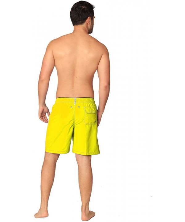 Premium Men's Swim Trunks with UPF! Stylish Sporty Swimming Shorts for Men - Yellow - CO184KXDO75 $20.66-Trunks