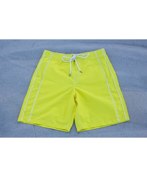 Premium Men's Swim Trunks with UPF! Stylish Sporty Swimming Shorts for Men - Yellow - CO184KXDO75 $20.66-Trunks