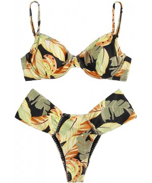 Women's Sexy Bathing Suits Spaghetti Strap Floral Bikini Set Underwire Swimsuit - Multi-3 - CA194LIA3XD $19.38-Sets