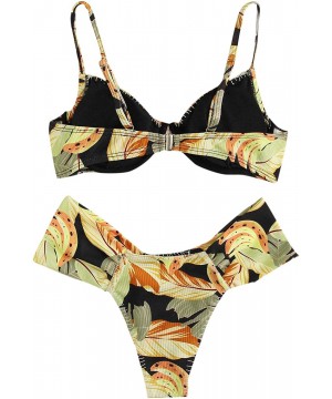 Women's Sexy Bathing Suits Spaghetti Strap Floral Bikini Set Underwire Swimsuit - Multi-3 - CA194LIA3XD $19.38-Sets