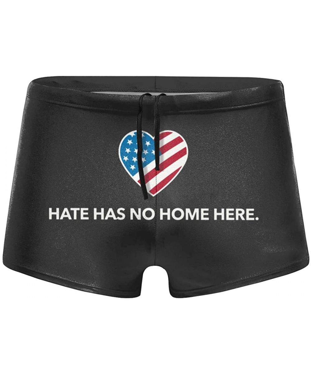 Hate Has No Home Here Man's Surfboard Quick Drying Swimwear Boxer Briefs - Black - CA19E4R249D $23.82-Briefs