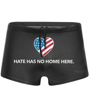 Hate Has No Home Here Man's Surfboard Quick Drying Swimwear Boxer Briefs - Black - CA19E4R249D $23.82-Briefs