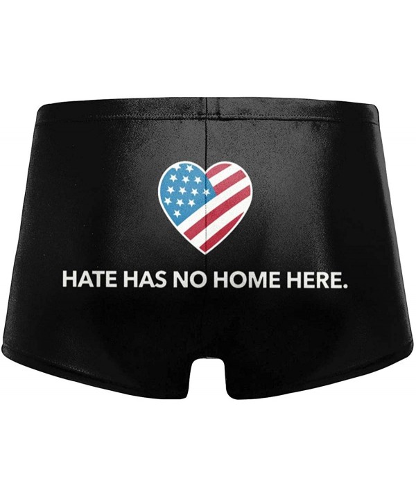 Hate Has No Home Here Man's Surfboard Quick Drying Swimwear Boxer Briefs - Black - CA19E4R249D $23.82-Briefs