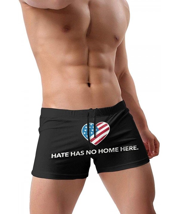 Hate Has No Home Here Man's Surfboard Quick Drying Swimwear Boxer Briefs - Black - CA19E4R249D $23.82-Briefs