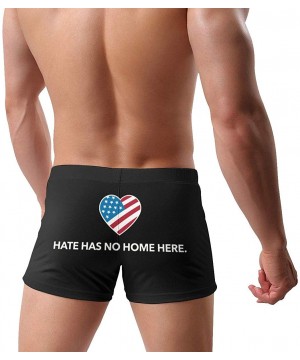 Hate Has No Home Here Man's Surfboard Quick Drying Swimwear Boxer Briefs - Black - CA19E4R249D $23.82-Briefs