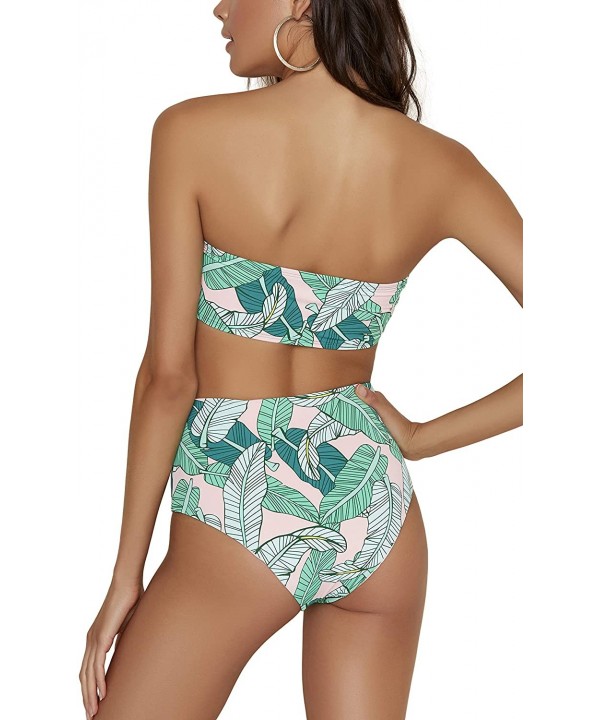 Women's Seamless Moderate Coverage High Waist Bottom - Icon Palm - CD18RNOTRLZ $32.12-Tankinis