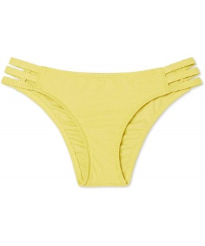 Women's Textured Cheeky Bikini Bottom - Chartreuse Yellow - C1194IQSE4D $13.09-Tankinis