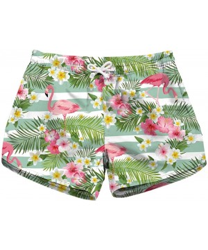 Women's Quick Dry Unicorn Flamingo Swim Shorts with Pocket - Flamingos_2 - C918CL6IN5X $22.64-Board Shorts