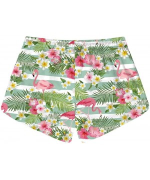 Women's Quick Dry Unicorn Flamingo Swim Shorts with Pocket - Flamingos_2 - C918CL6IN5X $22.64-Board Shorts