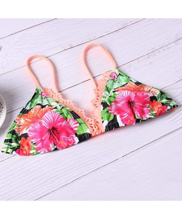 Women's Sexy Tie Dye Leopard Print Brazilian Bikini High Cut Two Piece Swimsuit - F-orange - CS190HZ47Q7 $16.82-Sets