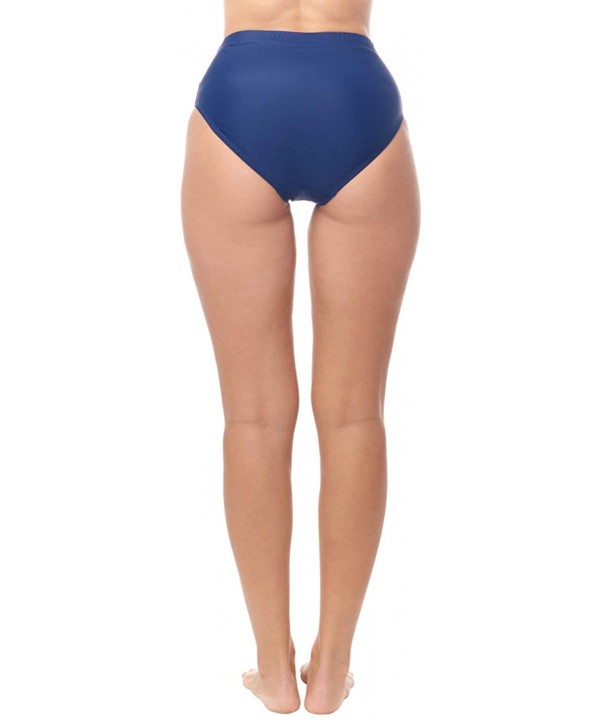 Ruched High-Waist Swim Suit | Tummy Control Bikini Bottom - Navy - C118Q2575OZ $12.97-Tankinis