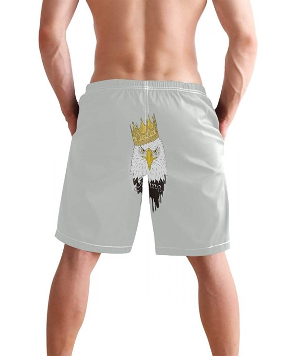 Men's Quick Dry Swim Trunks with Pockets Beach Board Shorts Bathing Suits - Bald Eagle in Crown - C519529ICYT $25.19-Board Sh...