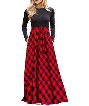 Women Tunic Tops Dresses Lady Plaid Button Irregular Hem Sleeveless Evening Party Dress - U-1 Red - CB193OYY75X $15.53-Cover-Ups