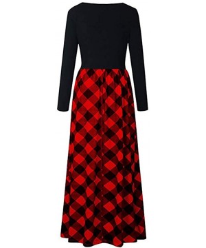 Women Tunic Tops Dresses Lady Plaid Button Irregular Hem Sleeveless Evening Party Dress - U-1 Red - CB193OYY75X $15.53-Cover-Ups