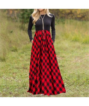 Women Tunic Tops Dresses Lady Plaid Button Irregular Hem Sleeveless Evening Party Dress - U-1 Red - CB193OYY75X $15.53-Cover-Ups