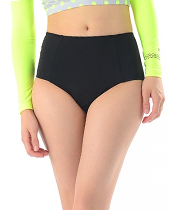 New Surfing Summer Fashion Water Sports Beach Swimwear Bikini Bottom for Women High Waisted Swimsuit Briefs S0410/Black - CP1...