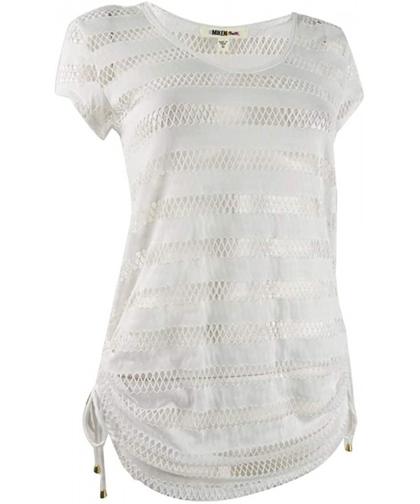 Women's Jersey Ruched Swim Top Cover-Up - White - CE196GXXTN9 $16.87-Cover-Ups