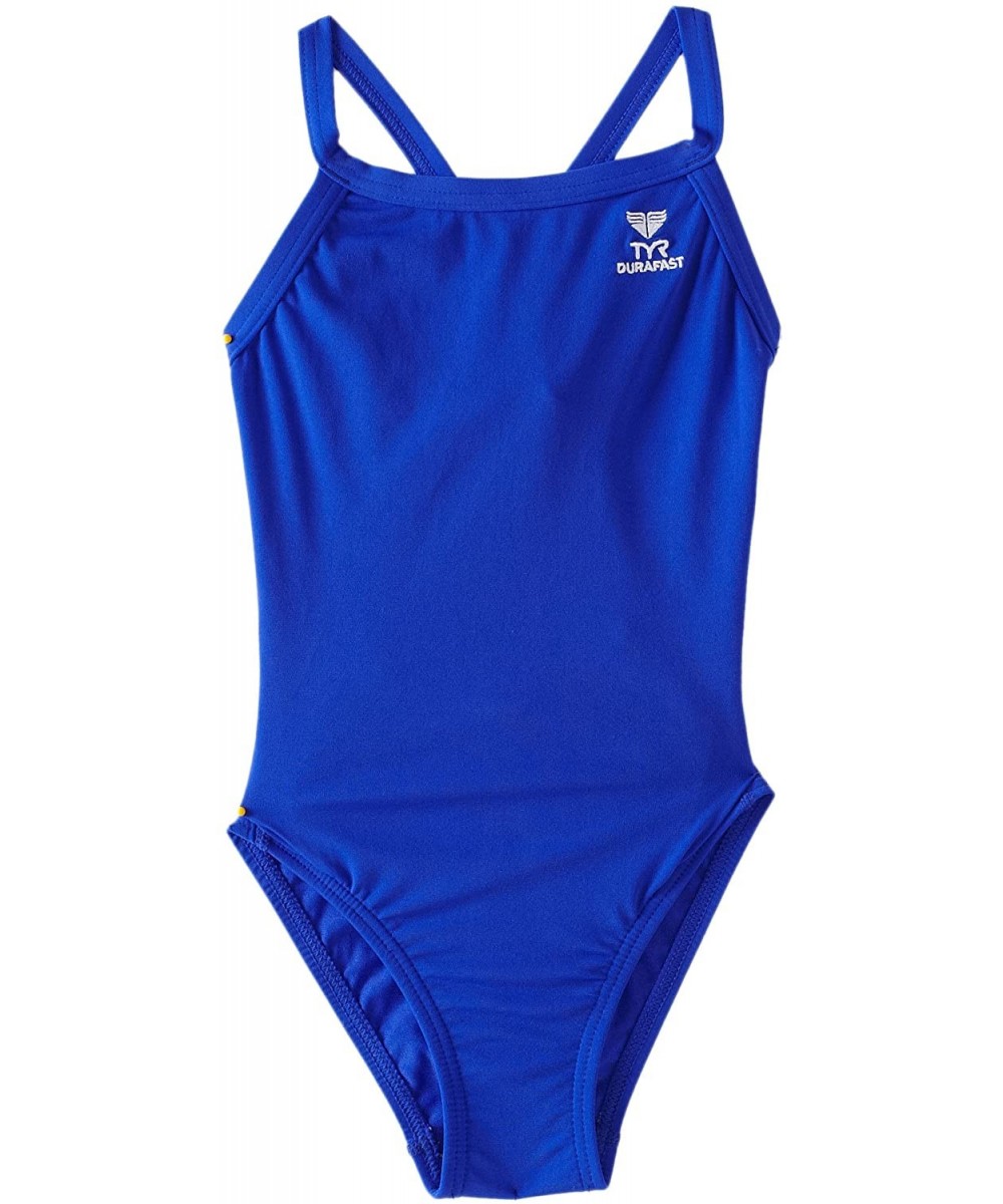 Sport Women's Solid Durafast Diamondback Swim Suit - Royal - CC111DTP82T $26.75-Racing