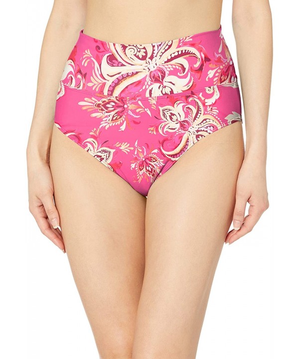 Women's Fold Over High Waist Full Bikini Bottom Swimsuit - Rhapsody - C718Q0CI8N2 $40.79-Bottoms