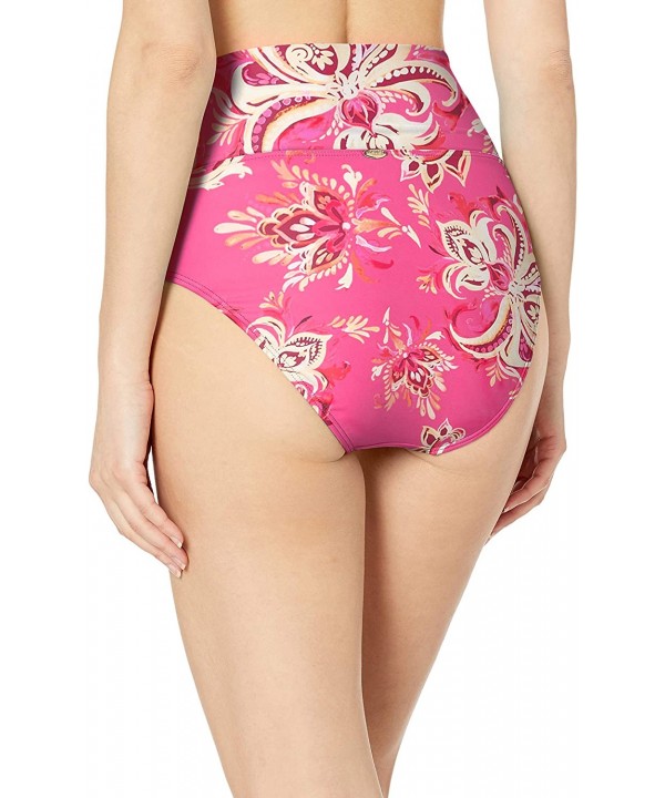 Women's Fold Over High Waist Full Bikini Bottom Swimsuit - Rhapsody - C718Q0CI8N2 $40.79-Bottoms